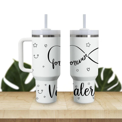 Custom Tumbler 40oz Personalized Name Insulated Bottle Water Infinite Love