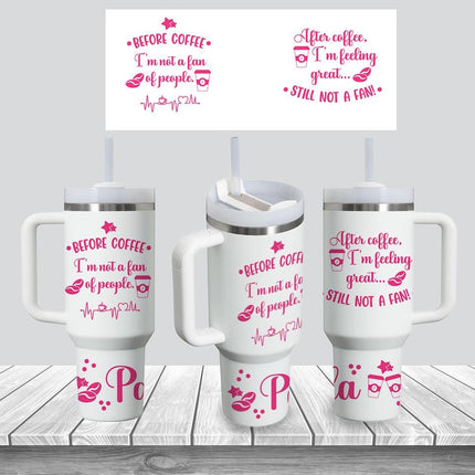 Tumbler 40oz Insulated Bottle Water Stainless Steel Gift Bold Phrases Coffee