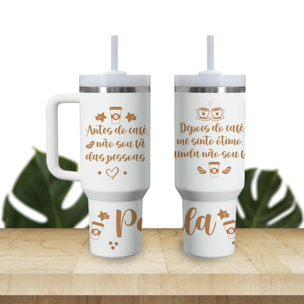 Tumbler 40oz Insulated Bottle Water Stainless Steel Gift Bold Phrases Coffee