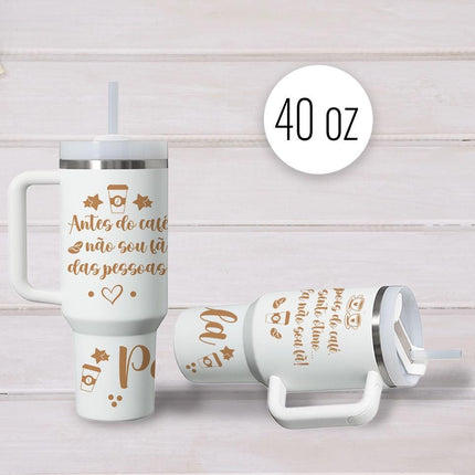 Tumbler 40oz Insulated Bottle Water Stainless Steel Gift Bold Phrases Coffee
