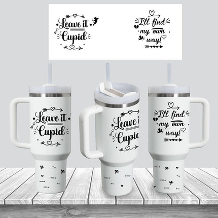 Tumbler 40oz Insulated Bottle Water Stainless Steel Gift Bold Phrases Cupid
