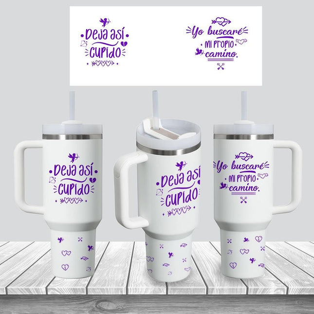 Tumbler 40oz Insulated Bottle Water Stainless Steel Gift Bold Phrases Cupid