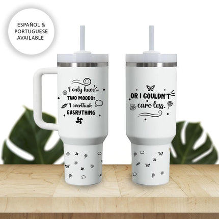 Tumbler 40oz Insulated Bottle Water Stainless Steel Gift Bold Phrases My Mood