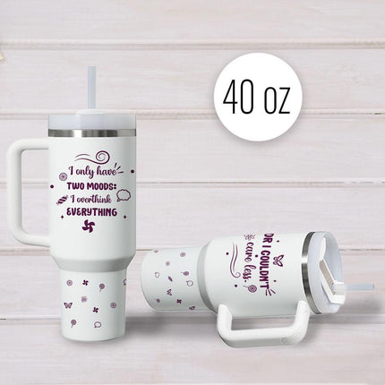 Tumbler 40oz Insulated Bottle Water Stainless Steel Gift Bold Phrases My Mood