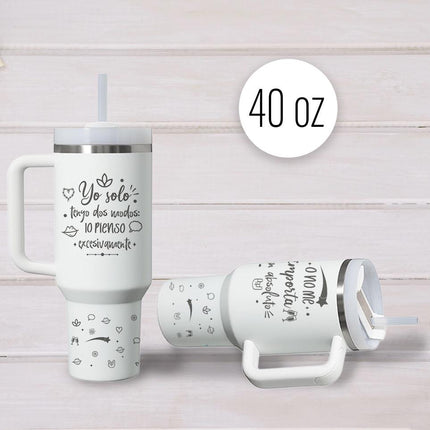 Tumbler 40oz Insulated Bottle Water Stainless Steel Gift Bold Phrases My Mood