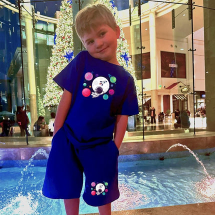 Custom Kids' Short Set Outfit Shorts & Tshirt Universe Astronaut