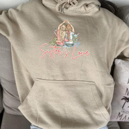 Adult Hoodie Sweatshirt Cozy Pullover Fleece Winter Outfit Gift for Her Sisters Sis Design 3