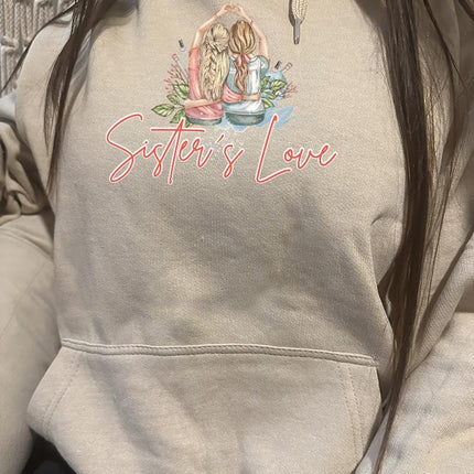 Adult Hoodie Sweatshirt Cozy Pullover Fleece Winter Outfit Gift for Her Sisters Sis Design 3