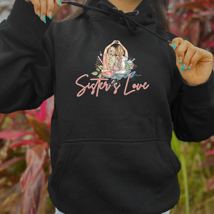 Adult Hoodie Sweatshirt Cozy Pullover Fleece Winter Outfit Gift for Her Sisters Sis Design 3