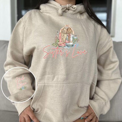 Adult Hoodie Sweatshirt Cozy Pullover Fleece Winter Outfit Gift for Her Sisters Sis Design 3