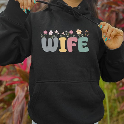 Adult Hoodie Sweatshirt Cozy Pullover Fleece Winter Outfit Gift for Her Wife Spouse Design 4