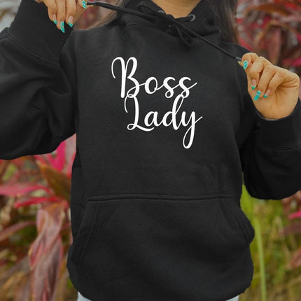 Adult Hoodie Sweatshirt Cozy Pullover Fleece Winter Outfit Gift for Her Wife Mom Mother’s Day Designs Boss Lady