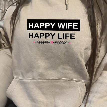 Adult Hoodie Sweatshirt Cozy Pullover Fleece Winter Outfit Gift for Her Wife Spouse Design 1
