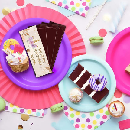 Unicorn Face Candy Bar Labels for Party Decor Chocolate Birthday Favor | 12-Pack Stickers Fits Chocolate Bar 1.55oz