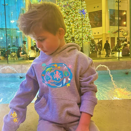 Kids Hoodie Sweatshirt Cozy Toddler Pullover Fleece Winter Outfit Gift for Boy Son Ocean