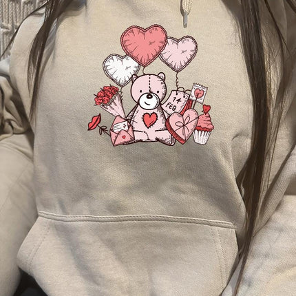 Adult Hoodie Sweatshirt Cozy Pullover Fleece Winter Outfit Gift for Her Valentine's Love