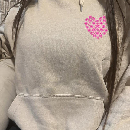 Adult Hoodie Sweatshirt Cozy Pullover Fleece Winter Outfit Gift for Her Bow Hearth