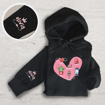 Adult Hoodie Sweatshirt Cozy Pullover Fleece Winter Outfit Gift for Her Love Design 2