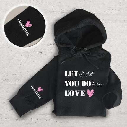 Adult Hoodie Sweatshirt Cozy Pullover Fleece Winter Outfit Gift for Her Do It With Love Design