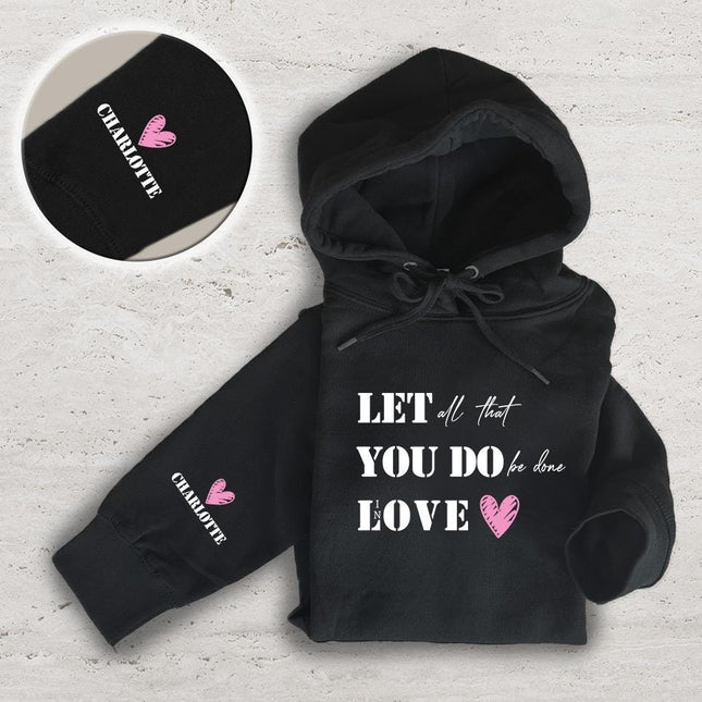 Adult Hoodie Sweatshirt Cozy Pullover Fleece Winter Outfit Gift for Her Do It With Love Design