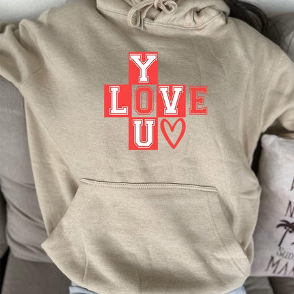 Adult Hoodie Sweatshirt Cozy Pullover Fleece Winter Outfit Gift for Her Love Design 5