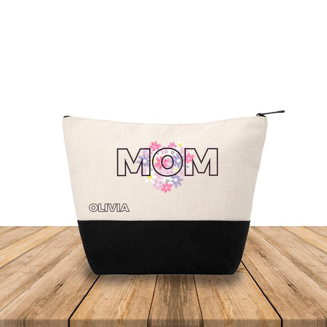 Personalized Makeup Bag Custom Travel Organizer Cosmetic Pouch for Women Toiletry Bag Accessories Storage Gift Mom Design