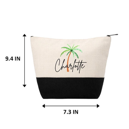 Personalized Makeup Bag Custom Travel Organizer Cosmetic Pouch for Women Toiletry Bag Accessories Storage Gift Beach Design