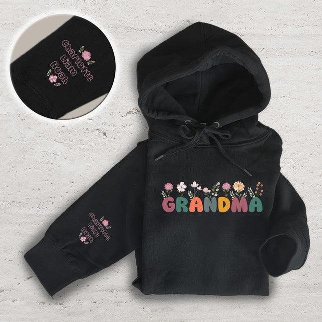 Adult Hoodie Sweatshirt Cozy Pullover Fleece Winter Outfit Gift for Her Grandma Nana Design 1