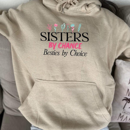 Adult Hoodie Sweatshirt Cozy Pullover Fleece Winter Outfit Gift for Her Sister Sis Design 1