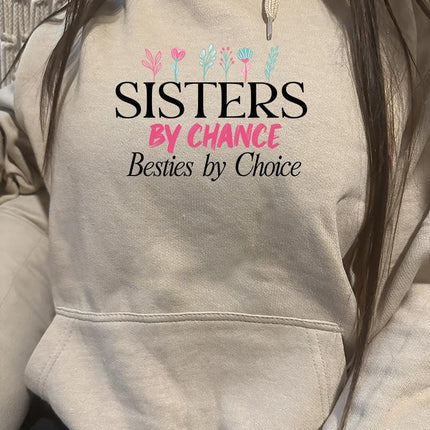 Adult Hoodie Sweatshirt Cozy Pullover Fleece Winter Outfit Gift for Her Sister Sis Design 1