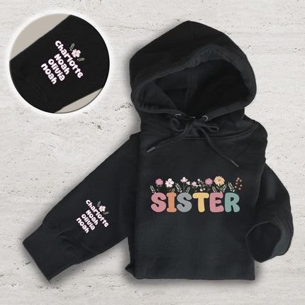 Adult Hoodie Sweatshirt Cozy Pullover Fleece Winter Outfit Gift for Her Sisters Sis Design 2