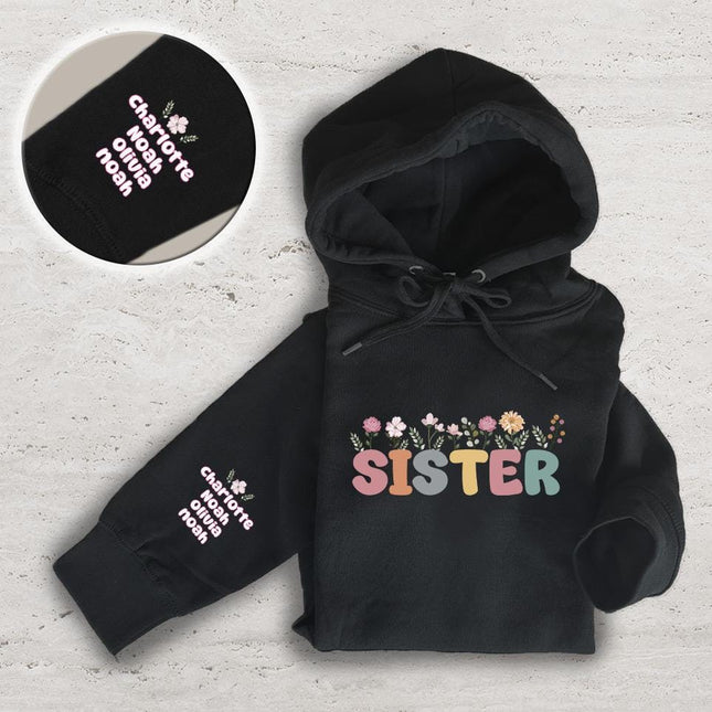 Adult Hoodie Sweatshirt Cozy Pullover Fleece Winter Outfit Gift for Her Sisters Sis Design 2