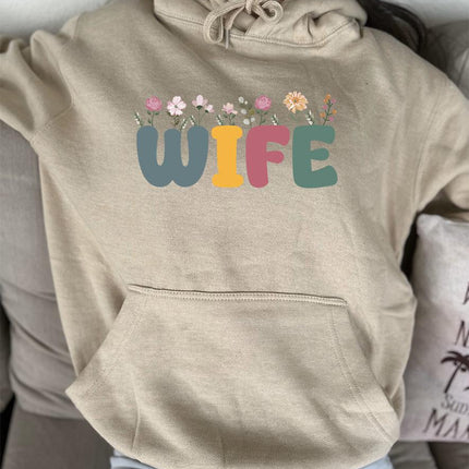 Adult Hoodie Sweatshirt Cozy Pullover Fleece Winter Outfit Gift for Her Wife Spouse Design 4