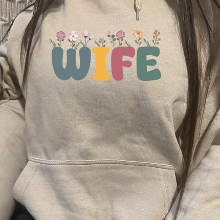 Adult Hoodie Sweatshirt Cozy Pullover Fleece Winter Outfit Gift for Her Wife Spouse Design 4