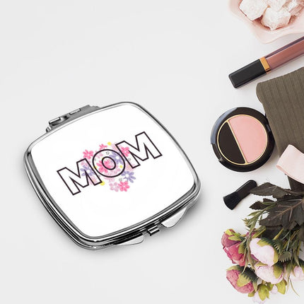 Personalized Bundle For Her Beach Tote Makeup Bag Mirror Travel Pouch Custom Gift Organizer Accessories Mom Design
