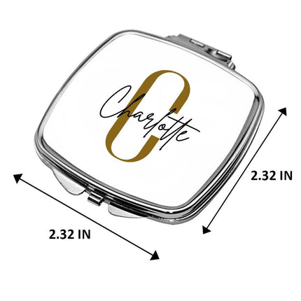 Personalized Bundle For Her Beach Tote Makeup Bag Mirror Travel Pouch Custom Gift Organizer Accessories Initial And Black Name