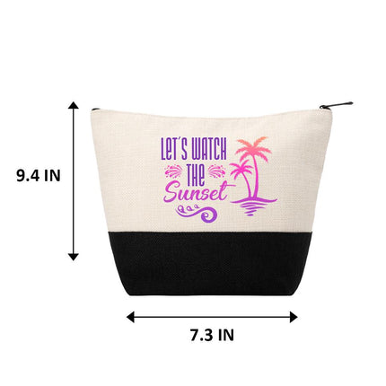 Personalized Makeup Bag Custom Travel Organizer Cosmetic Pouch for Women Toiletry Bag Accessories Storage Gift Sunset
