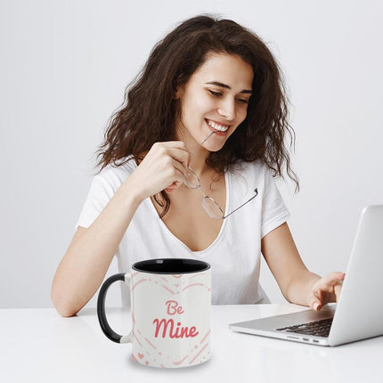 Personalized Large Coffee Mug 15oz Custom Matte Finish Gift for Men Women Work Office Home Dotted Heart
