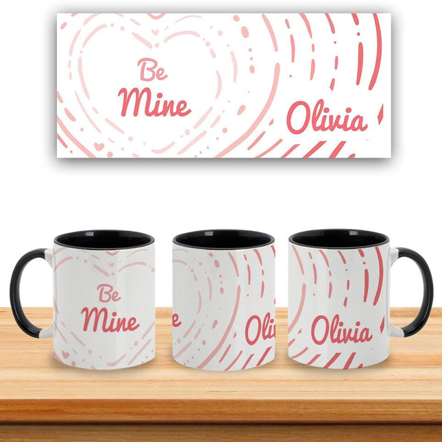 Personalized Large Coffee Mug 15oz Custom Matte Finish Gift for Men Women Work Office Home Dotted Heart