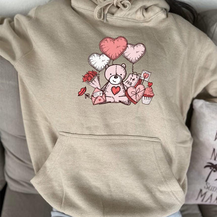 Adult Hoodie Sweatshirt Cozy Pullover Fleece Winter Outfit Gift for Her Valentine's Love