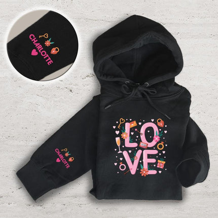Adult Hoodie Sweatshirt Cozy Pullover Fleece Winter Outfit Gift for Her Love Design 1