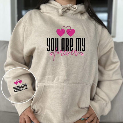 Adult Hoodie Sweatshirt Cozy Pullover Fleece Winter Outfit Gift for Her My Forever