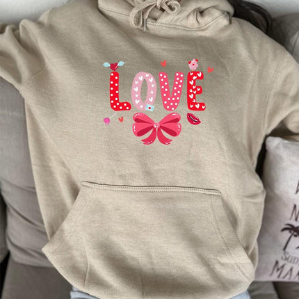 Adult Hoodie Sweatshirt Cozy Pullover Fleece Winter Outfit Gift for Her Love Design 6