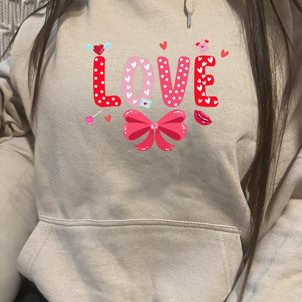 Adult Hoodie Sweatshirt Cozy Pullover Fleece Winter Outfit Gift for Her Love Design 6