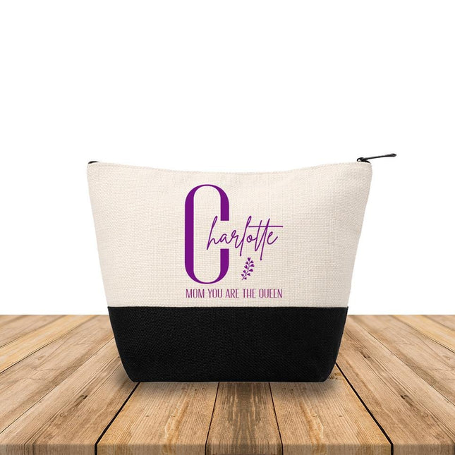 Personalized Makeup Bag Custom Travel Organizer Cosmetic Pouch for Women Toiletry Bag Accessories Storage Gift Mom You Are The Queen Design