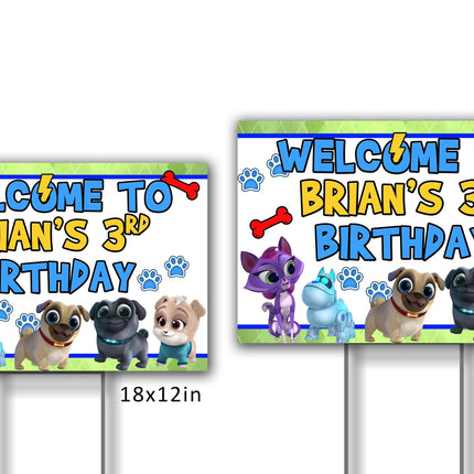 Puppy Dog Pals Yard Sign for Birthday Party Decor Weatherproof Stake Included #Blue