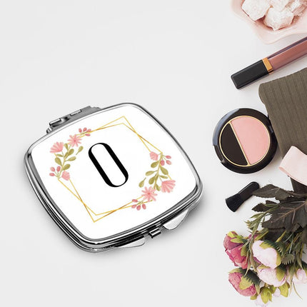 Personalized Bundle For Her Beach Tote Makeup Bag Mirror Travel Pouch Custom Gift Organizer Accessories Frame With Flowers