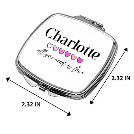 Personalized Bundle For Her Beach Tote Makeup Bag Mirror Travel Pouch Custom Gift Organizer Accessories All You Need Is Love