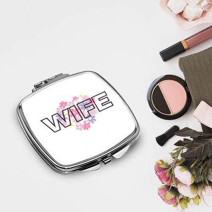 Personalized Bundle For Her Beach Tote Makeup Bag Mirror Travel Pouch Custom Gift Organizer Accessories Grandma Grandmother Design