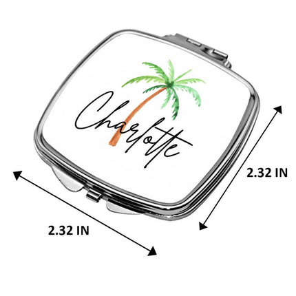 Personalized Bundle For Her Beach Tote Makeup Bag Mirror Travel Pouch Custom Gift Organizer Accessories Beach Design